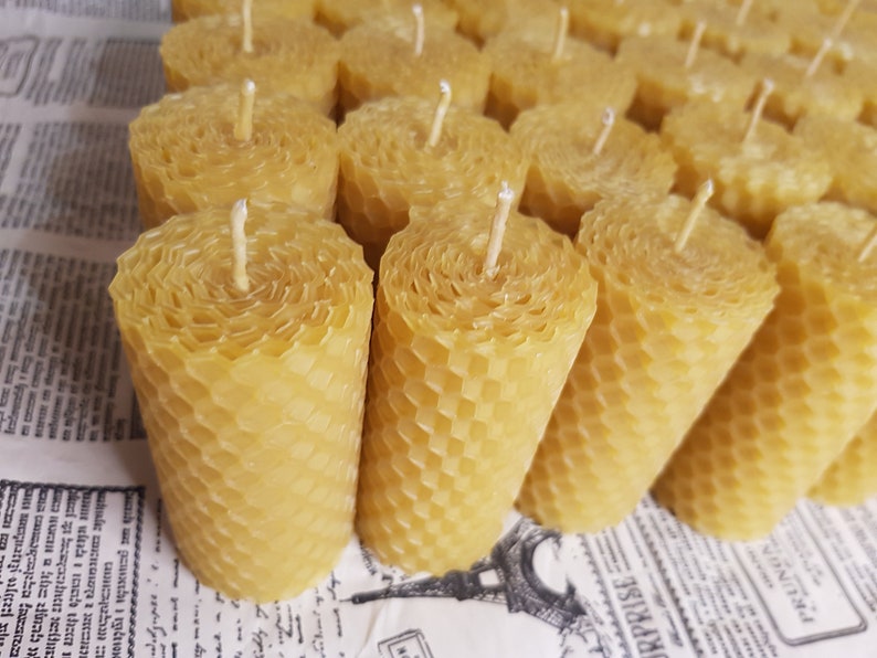 Beeswax pillar candle bulk pure beeswax candles wholesale Etsy