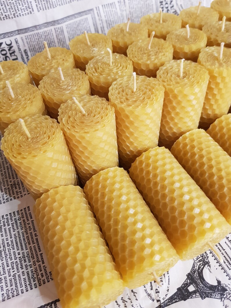 Beeswax pillar candle bulk pure beeswax candles wholesale Etsy