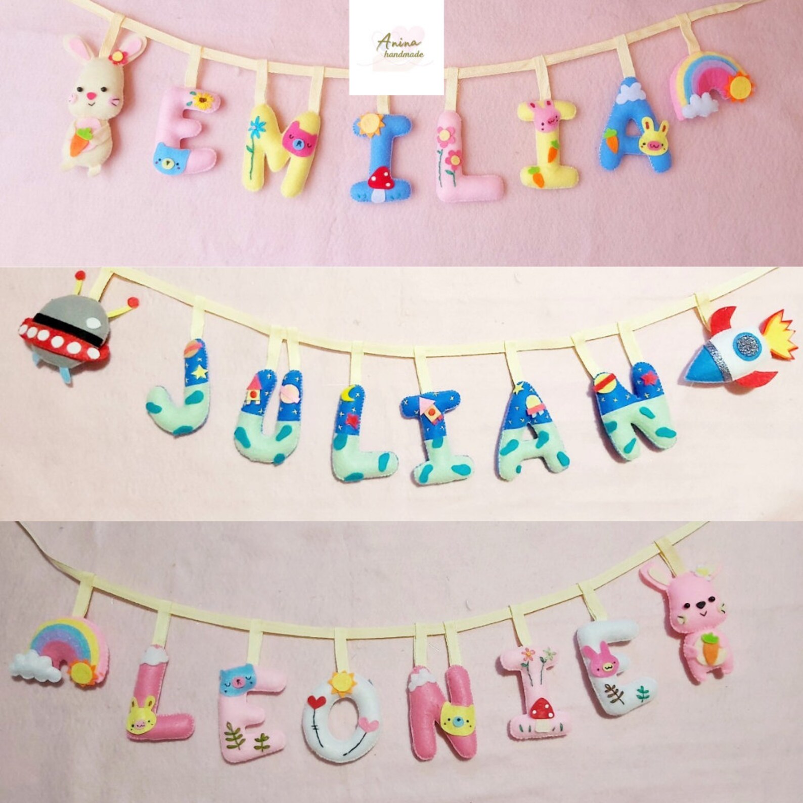 Finished letter garland 100 handmade Etsy