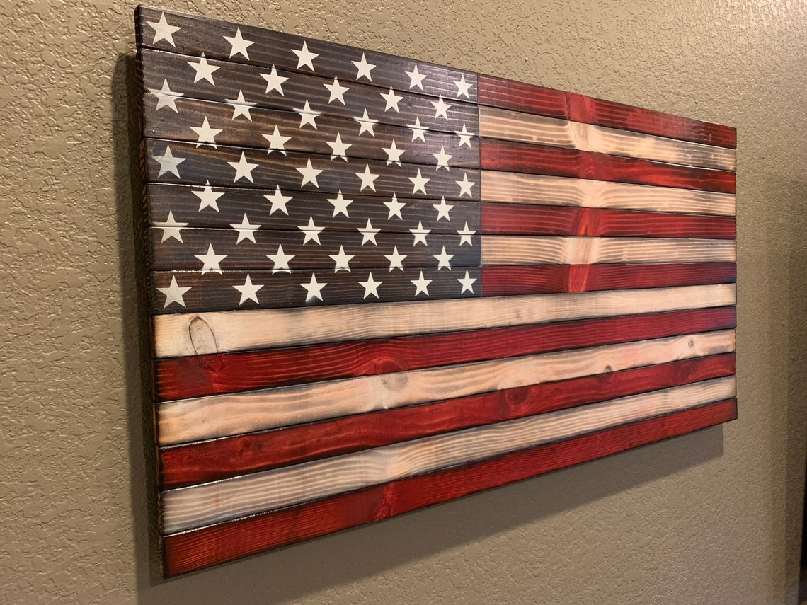 Handmade Rustic Wood Flags Etsy