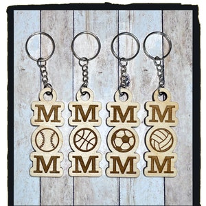 Sports MOM Keychains - Laser, Glowforge, Digital File, SVG, PDF