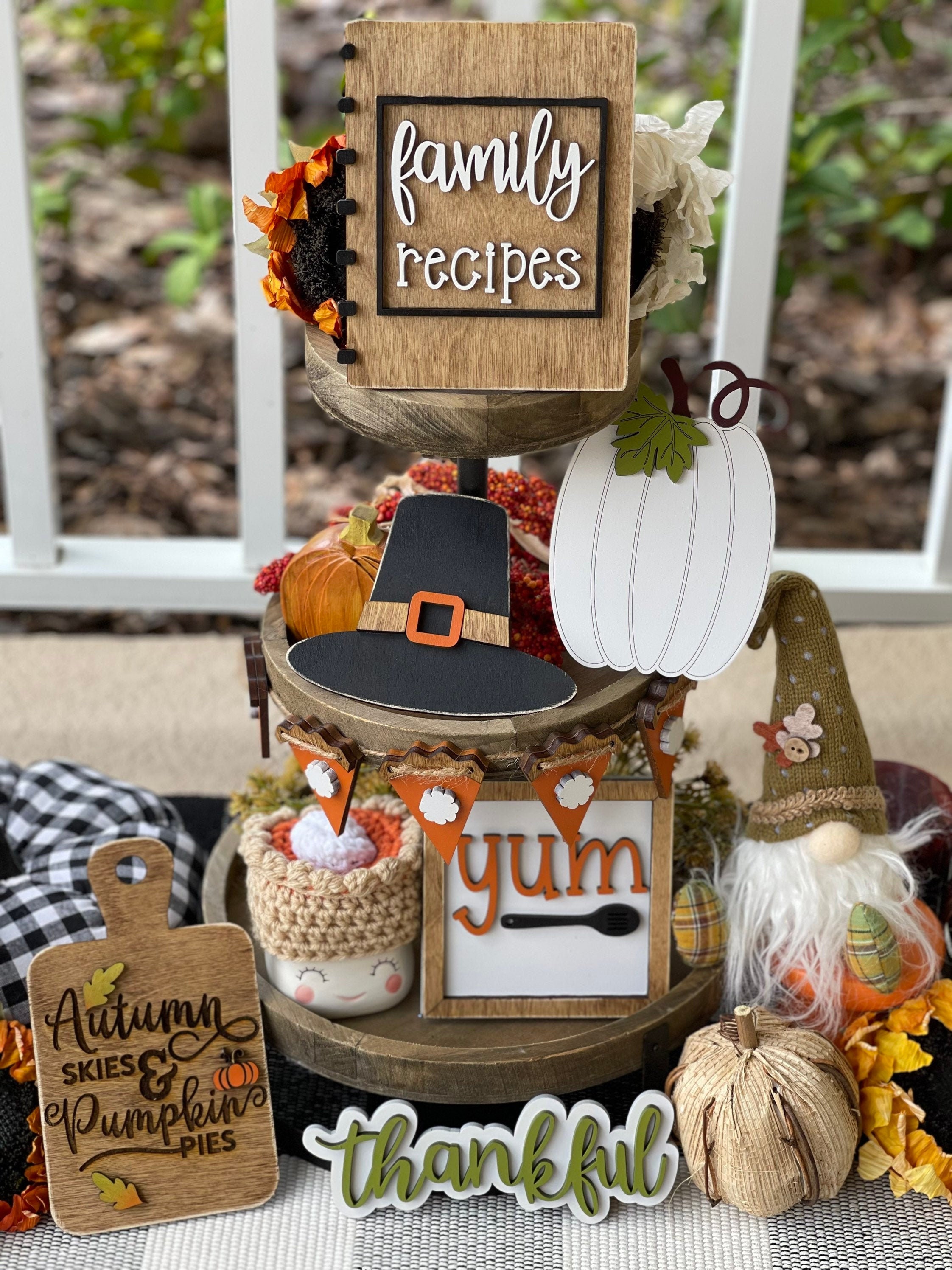 Fall Tier Tray decor, Thanksgiving tier tray decor, Fall signs for Ti…