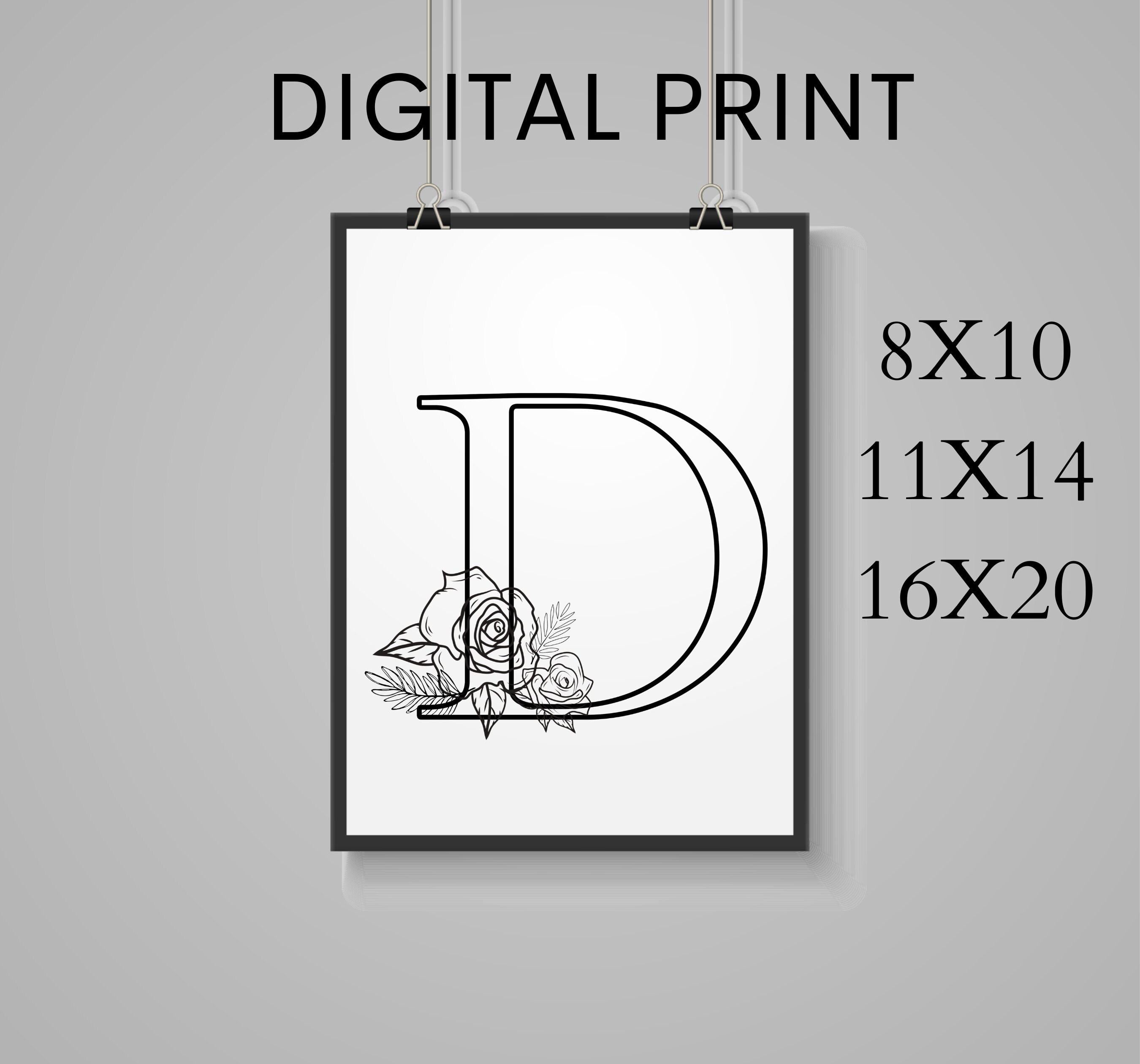 Printable Floral Letter D Coloring Page - Etsy