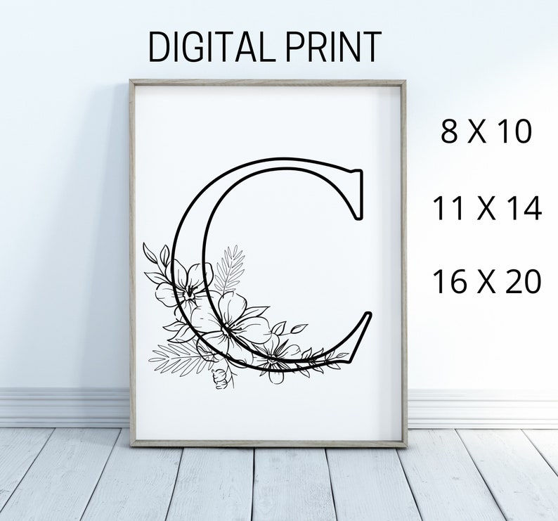 Printable Floral Letter C Coloring Page - Etsy