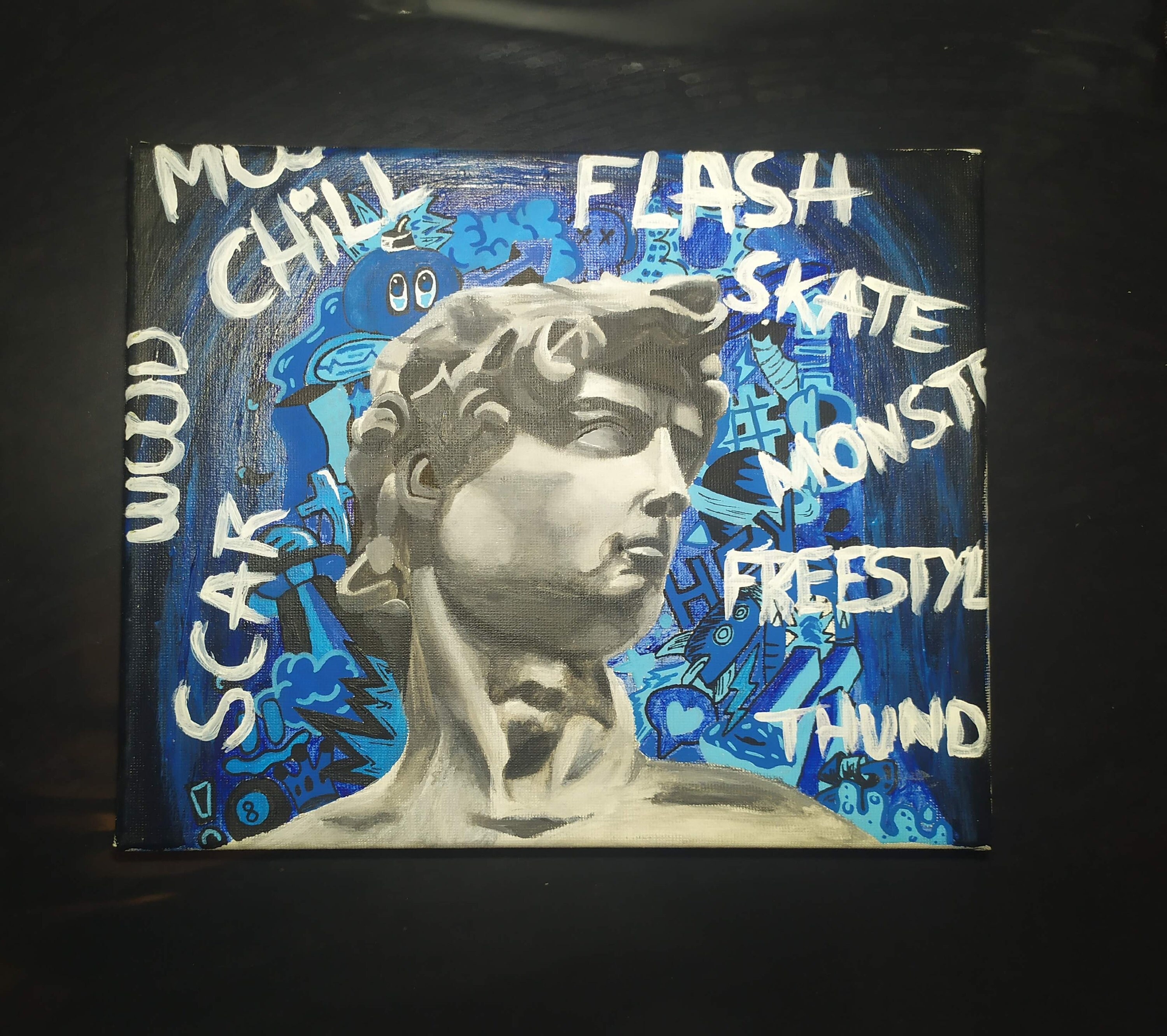 Toile Statue Du David avec Doodleart à L'acrylique