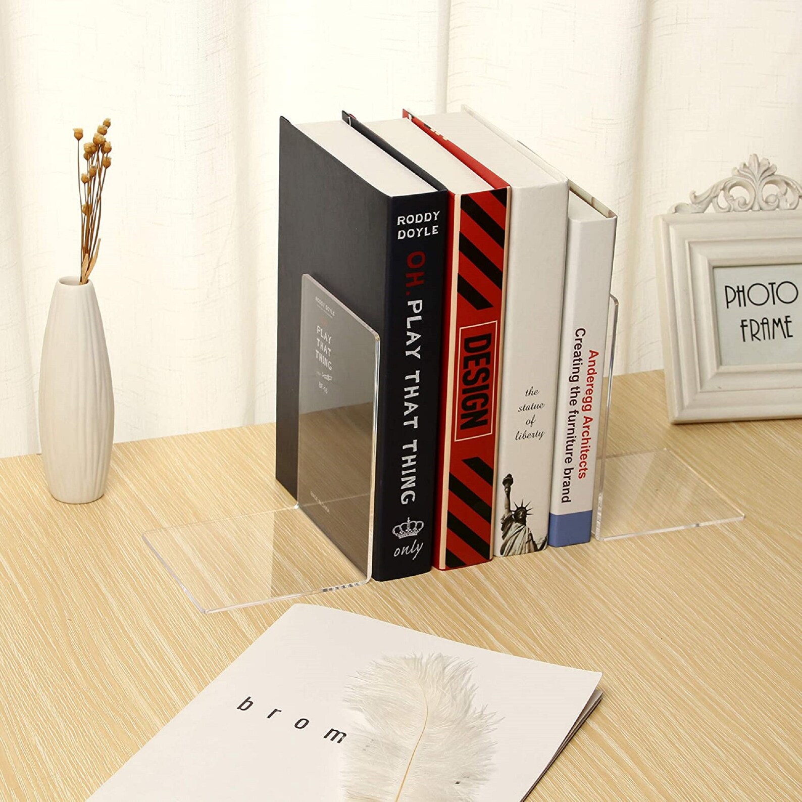 Clear Acrylic Bookend Clear Book end for Shelves Office Etsy