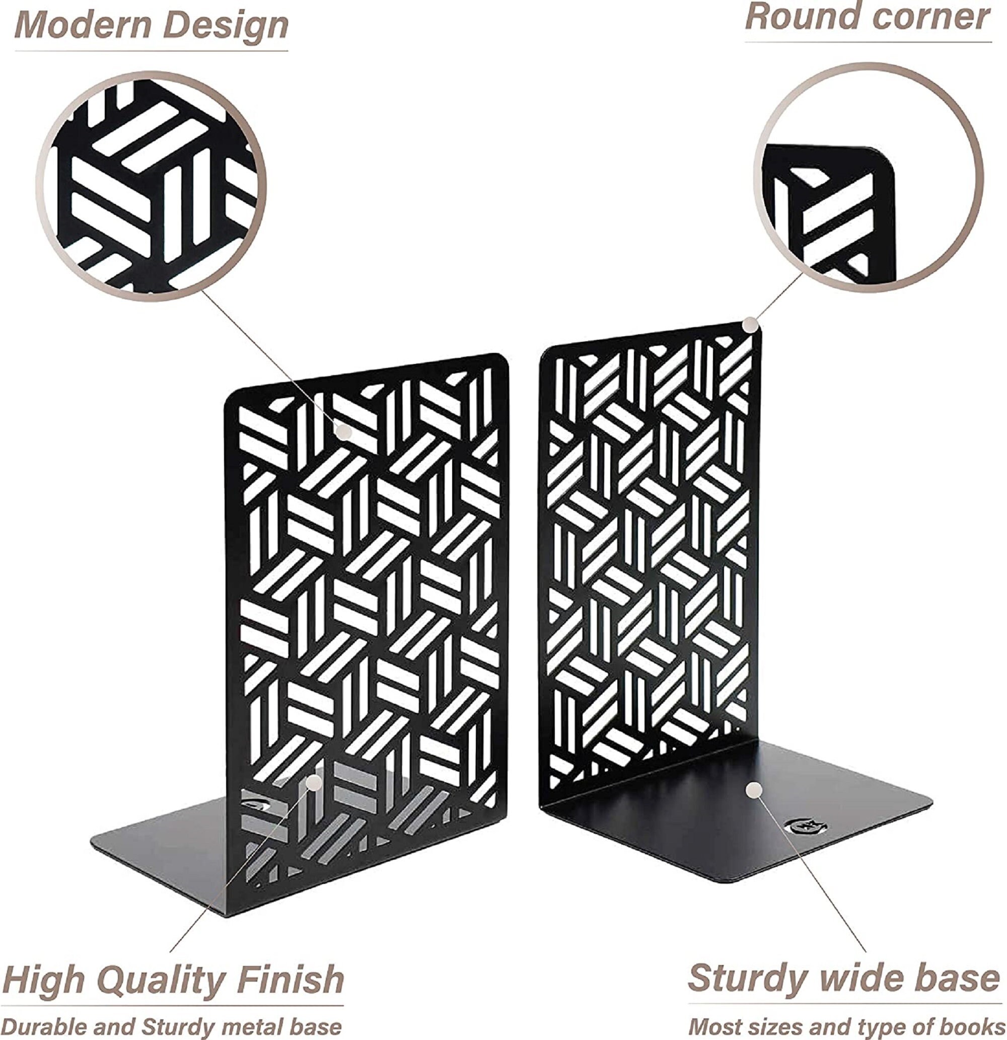 Set 2 Modern Book Ends Metal Bookend Bookend for Shelves Etsy