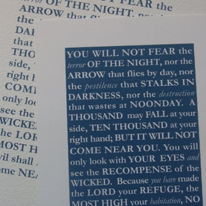 ART PRINT PSALM 91 Téléchargement numérique instantané pour encadrement, carte postale ou carte pliée plusieurs tailles et deux coloris