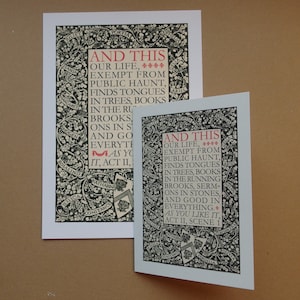 SHAKESPEARE QUOTATION from As You Like It Instant Art Print Digital Download Vintage Printable for Framing Multiple Sizes and Greetings Card