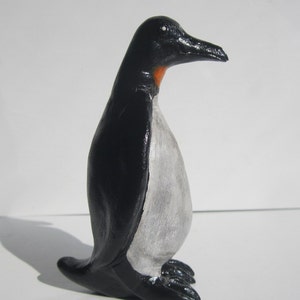 Penguin Polymer Clay Model Figure, Penguin Decor, Bird Figurine