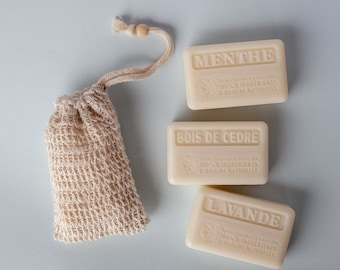 Savon de Marseille Bar Soap Bundle and Exfoliating Bag