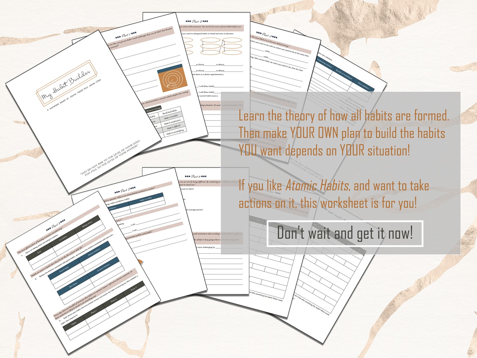 2023 Habit Builder Worksheet Template Based on Atomic Habits by James ...