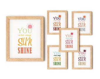 You Are My Sunshine || BOHO nursery || pastel playroom || Décor || Printable || Kids poster || Wall art
