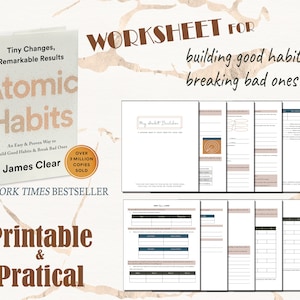 2023 Habit Builder worksheet template based on Atomic Habits by James Clear | Printable | Goodnotes | Notability