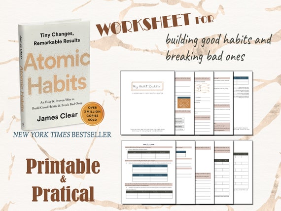 2022 habit builder worksheet template based on atomic habits etsy