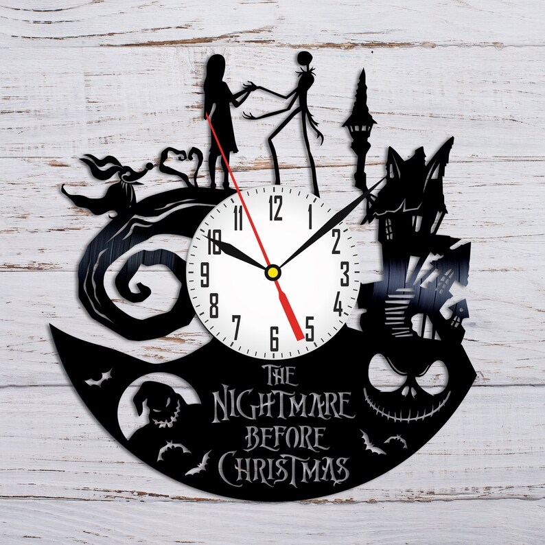 The Nightmare Before Christmas Vinyl Clock The Nightmare Etsy