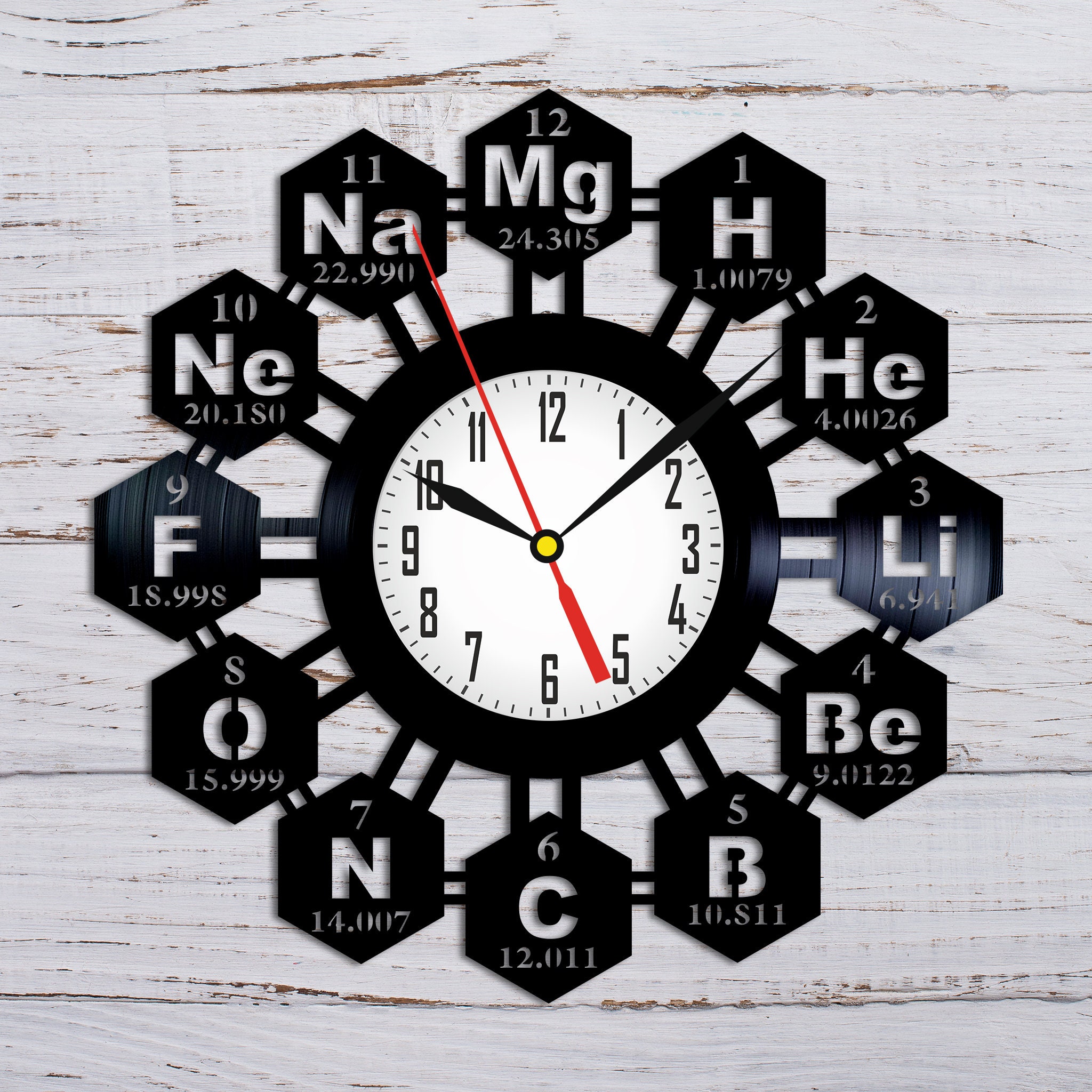 Periodic Table of Elements Wall Clock Art Chemical Symbols Etsy