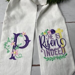 Personalized Easter Wreath Sash, Embroidered Wreath Sash, Easter Monogrammed Wreath Sash, Easter Door Decor