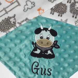 Personalized Baby Blanket, Farm Animal Baby Blanket, Monogrammed Minky Baby Blanket, Personalized Baby Shower Gift