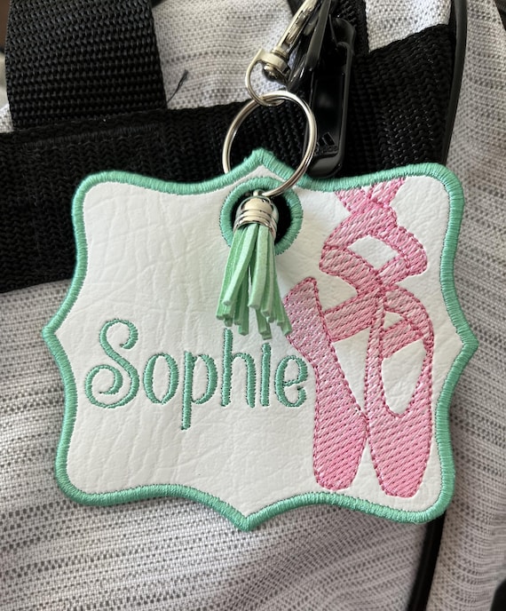 Ballerina Bag Tag, Ballet Bag Tag, School Bag Tag, Personalized