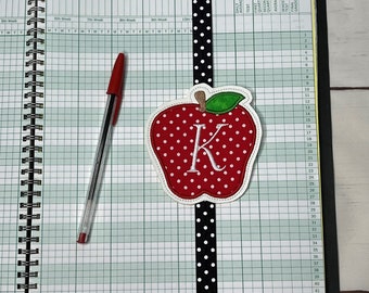 Personalized Teacher Planner Band: Apple Journal Bookmark