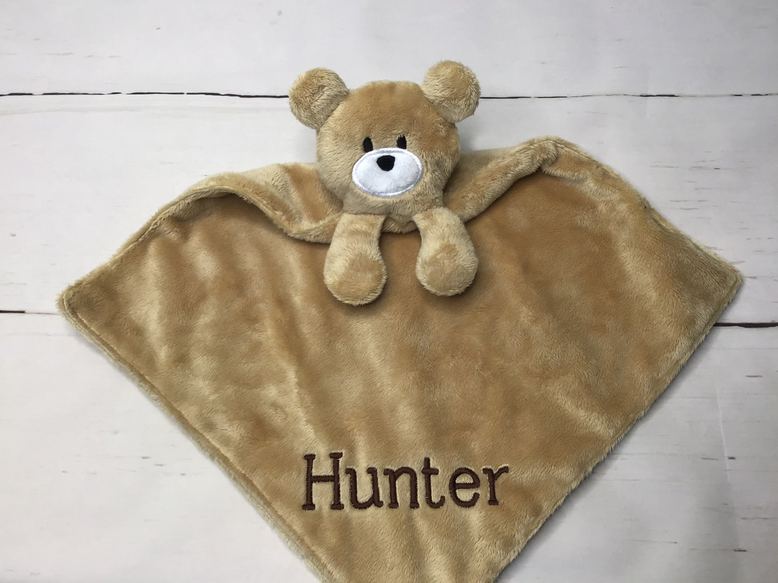 Personalized Bear Baby Blanket Lovey Custom Baby Gift Bear Etsy