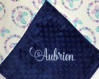 Personalized Baby Blanket, Butterfly Baby Blanket, Monogrammed Minky Baby Blanket, Personalized Baby Shower Gift