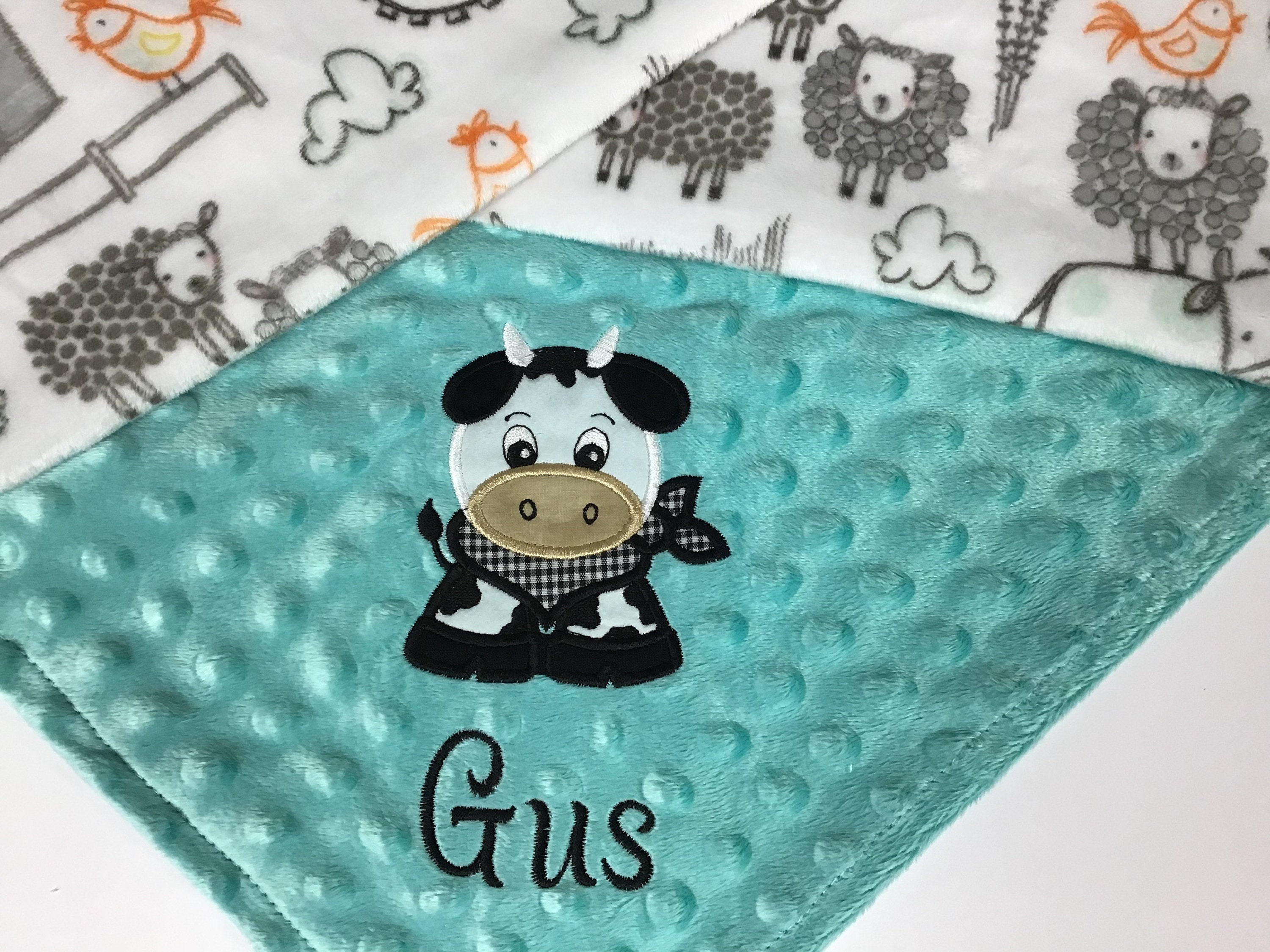 Personalized Baby Blanket Farm Animal Baby Blanket Etsy
