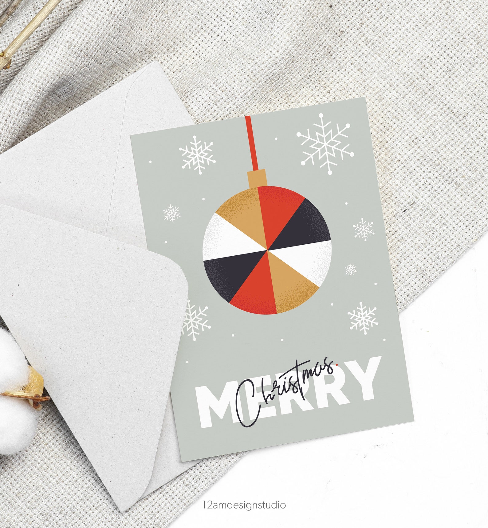 Christmas Card Christmas Card Template Merry Christmas | Etsy