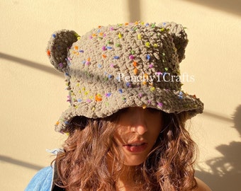 CROCHET PATTERN - Beary Good Bucket Hat Crochet Pattern, Downloadable PDF