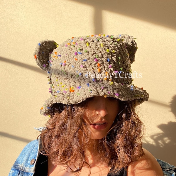 CROCHET PATTERN - Beary Good Bucket Hat Crochet Pattern, Downloadable PDF