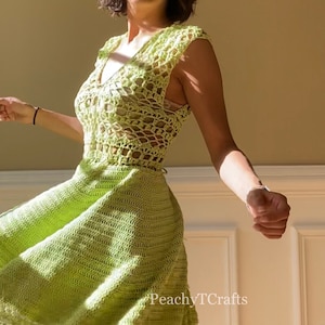CROCHET PATTERN - Celery Dreams Dress, Top, Skirt Pattern, Downloadable PDF