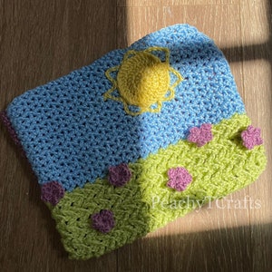 CROCHET PATTERN - Sunny Meadow Device Sleeve, Cute Crochet Tablet, Laptop, Book Sleeve PDF Pattern