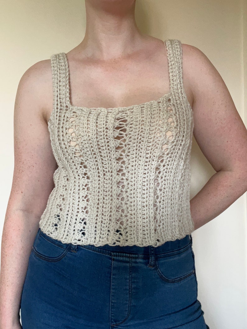 CROCHET PATTERN Study Date Sweater, Lacy Textured DIY Jumper Tutorial, Downloadable pdf image 10