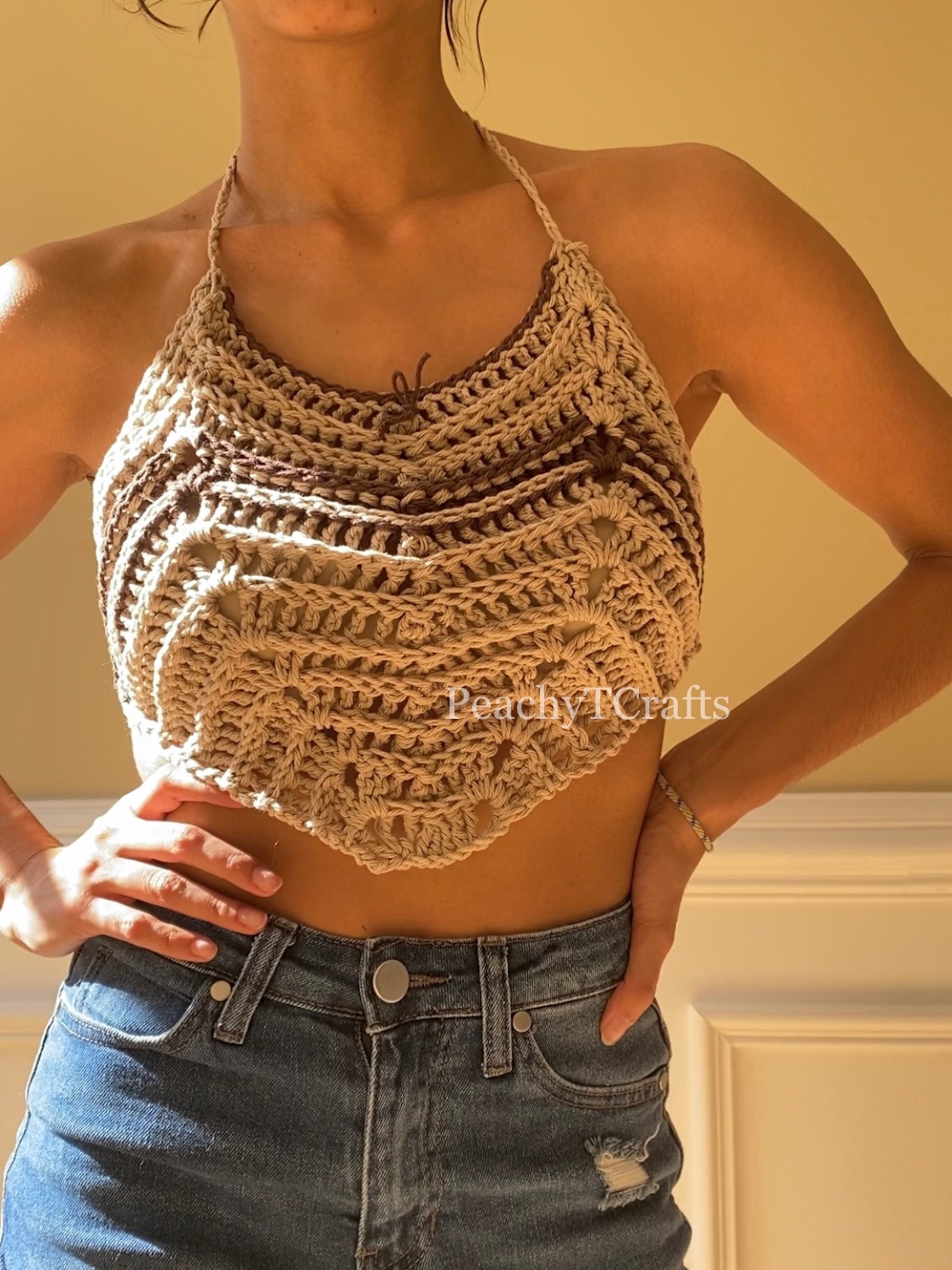 CROCHET PATTERN - Birchwood Halter Crochet Pattern - Textured Summer Top Downloadable PDF Crochet Tutorial