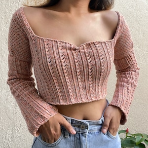 CROCHET PATTERN Study Date Sweater, Lacy Textured DIY Jumper Tutorial, Downloadable pdf image 7