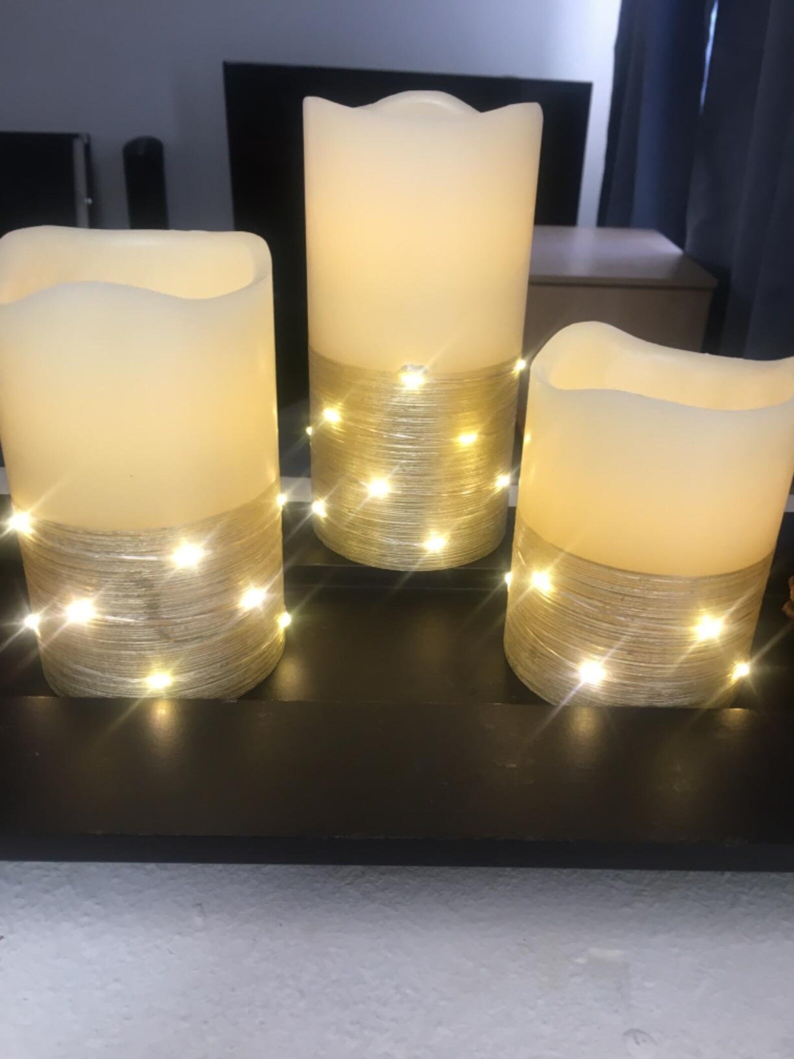 Battery Powered Flameless Candles LED Candle with String Etsy