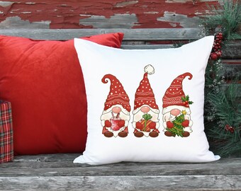 Funda de almohada de gnomos navideños: decoración navideña rústica