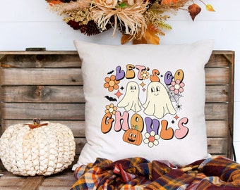 Let's Go Ghouls Pillow, Halloween Vintage Pillow Cover, Halloween Retro Pillow, Funny Pillow, Halloween Pillow, Halloween Party, Fall Decor