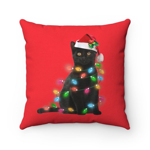 holiday cat pillow