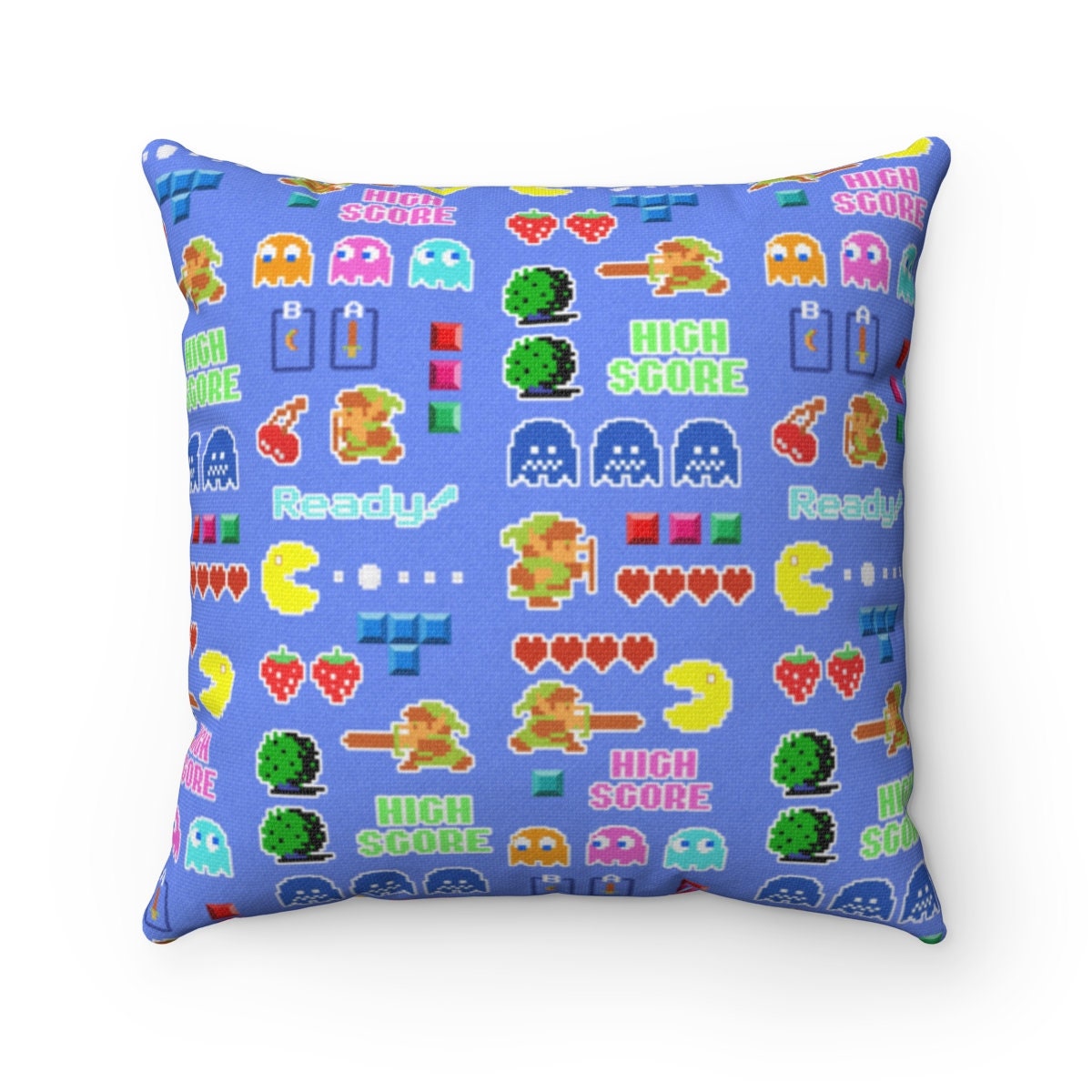 Retro Video Game Throw Pillow Square Video & Arcade Game Etsy