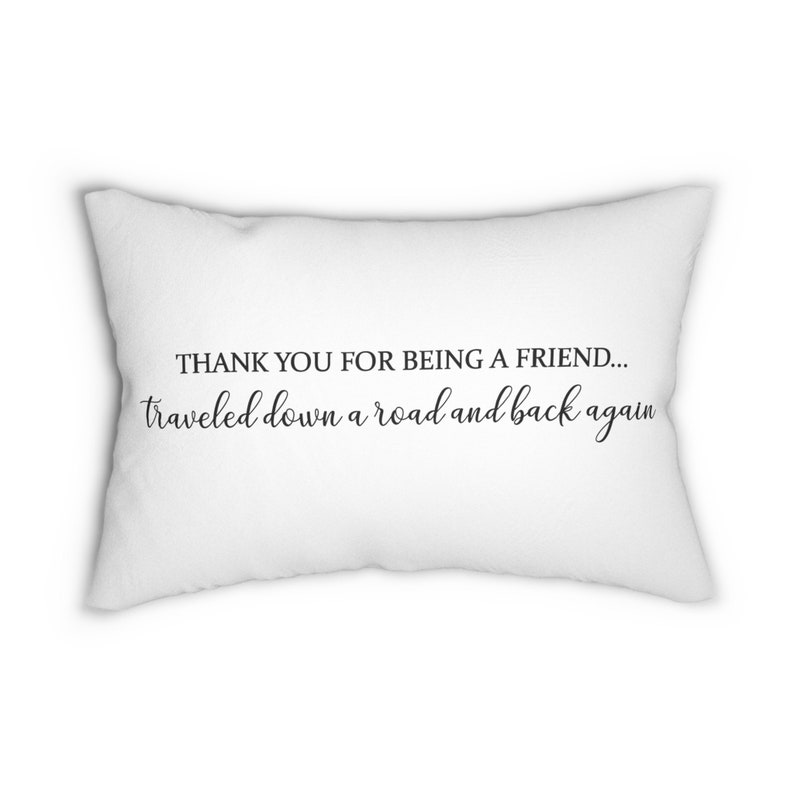 Friendship Pillow, Farmhouse Decor, Lumbar Pillow, Minimalist Pillow, Thank you Friend Pillow, Housewarming Gift, Best Friend Gift Pillow White