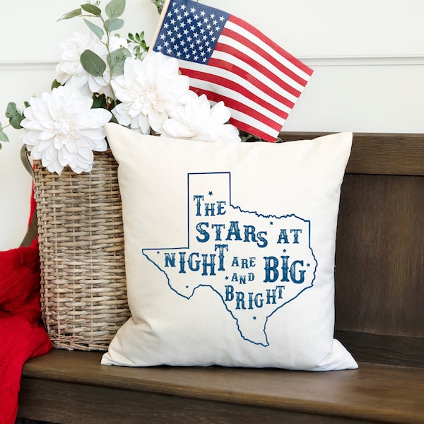 Farmhouse Texas Big Sky Polyester Pillow - Pillow Cover - Texas pillow - Farmhouse Pillows - Texas Decor - Stars At Night Big and Bright