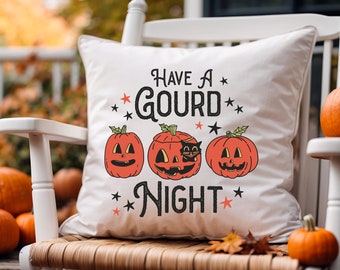 Halloween-kudde Ha en kalebasskväll pumpa bondgårdsdekor retro