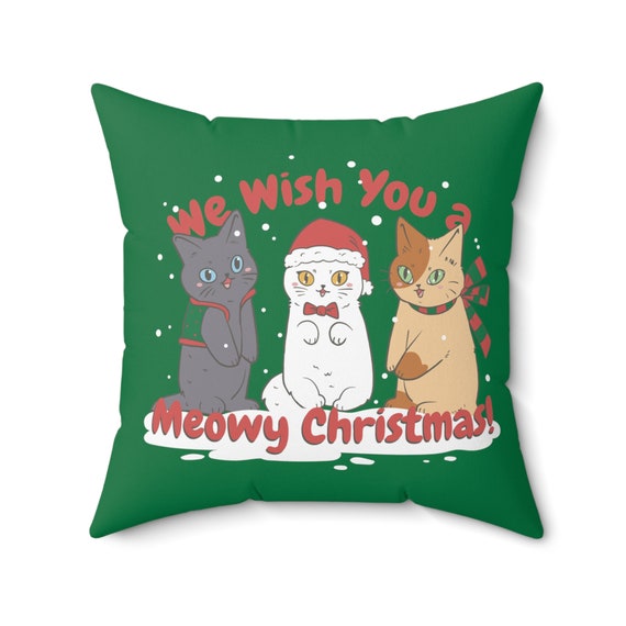 holiday cat pillow