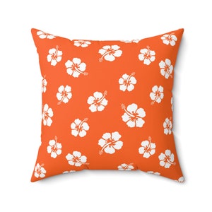 Tropical Floral Pillow, Hawaiian Pillow Case, Colorful Cushion Cover, Living Room Textile, Home Decor Gift, Gift for Her, Summer Beach Decor