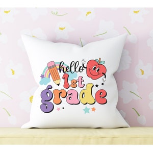 Hello First Grade Pillow, 1st Grade Pillow Cover, First Grade Pillow, First Grade Teacher, First Grade Decor, Classroom Decor, Teacher Gifts