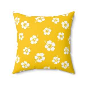 Tropical Floral Pillow, Hawaiian Pillow Case, Colorful Cushion Cover, Living Room Textile, Home Decor Gift, Gift for Her, Summer Beach Decor