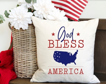 Gott segne Amerika Kissen Kissen Dekor USA Dekor