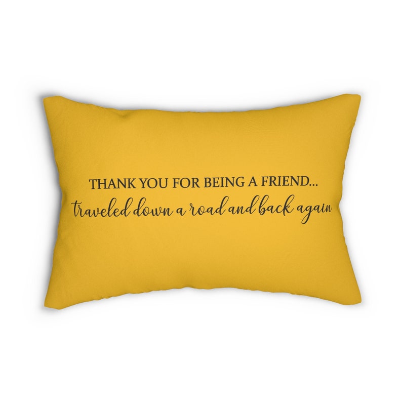 Friendship Pillow, Farmhouse Decor, Lumbar Pillow, Minimalist Pillow, Thank you Friend Pillow, Housewarming Gift, Best Friend Gift Pillow Yellow